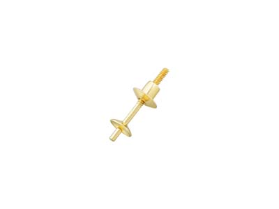 9ct Yellow Gold 3.5mm Cup And Peg  With 4mm Threaded Ear Back