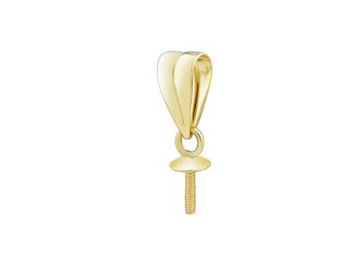 9ct Yellow Gold Grooved Bail With  3mm Thread Cup - Standard Image - 1