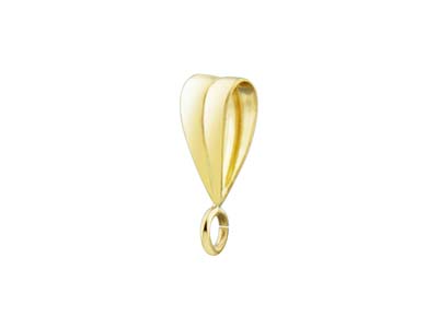 9ct Yellow Gold Grooved Bail With  Fixed Open Ring
