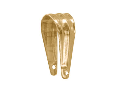 9ct Yellow Gold Ridged Pendant Bail 10mm - Standard Image - 2