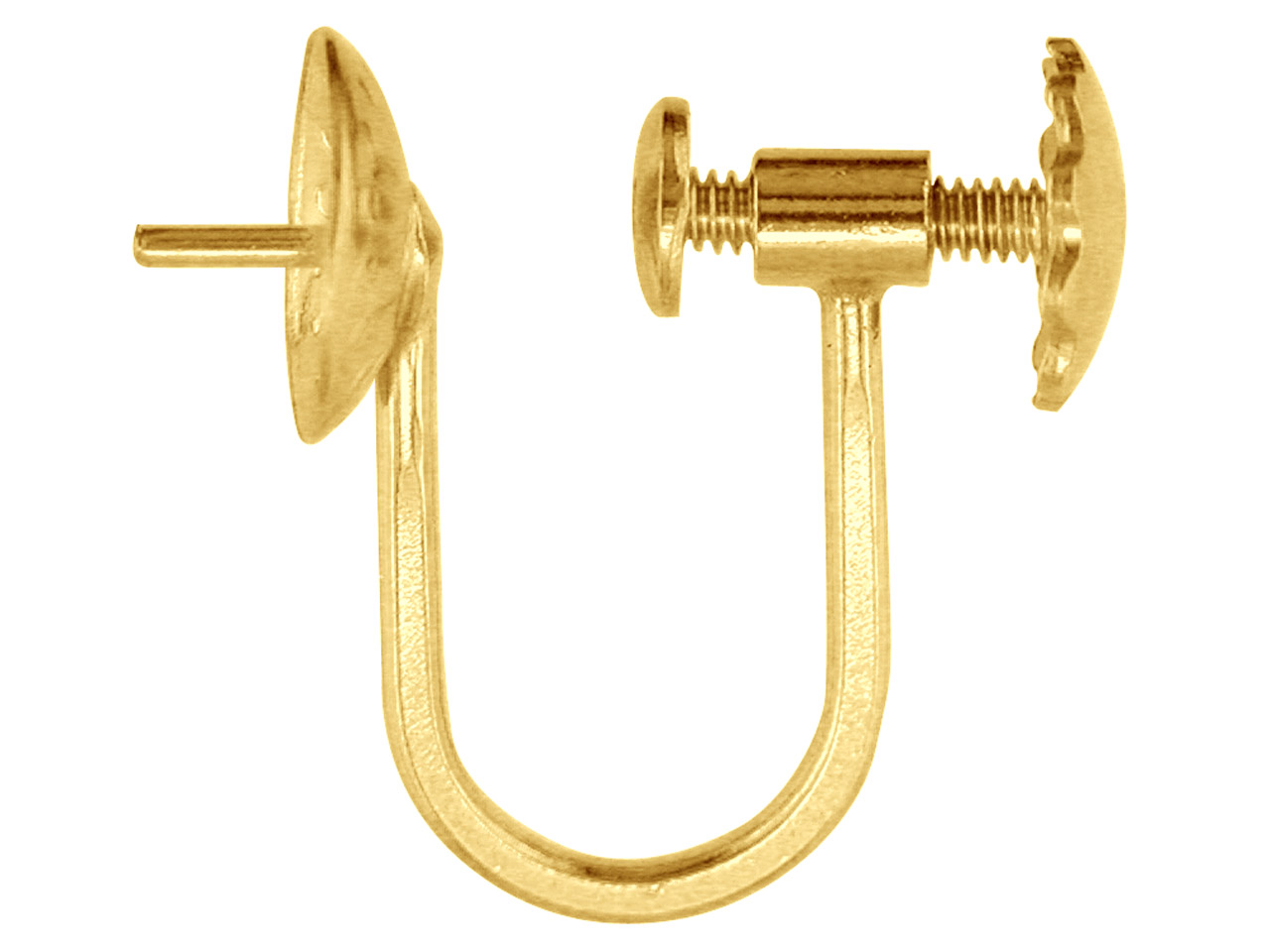 Unpierced Ears Findings 4mm Peg 9ct Gold Ear Screws Earrings