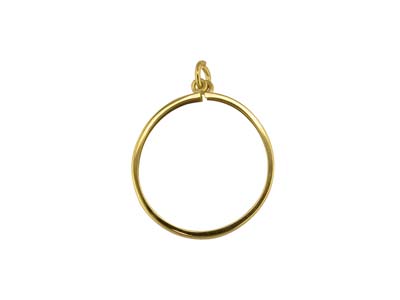 9ct Yellow Gold Full Sov14 Krug  Plain Pendant Mount