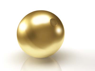9ct Yellow Gold Plain Round 4mm 2  Hole Bead Light Weight - Standard Image - 2