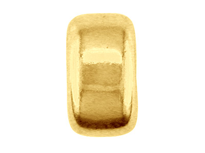 9ct Yellow Gold Plain Flat 4mm 2   Hole Bead Heavy Weight - Standard Image - 2