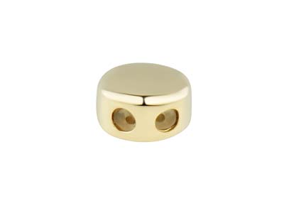 9ct Yellow Gold Silicone Stopper   Round 6mm 2 Hole Bead
