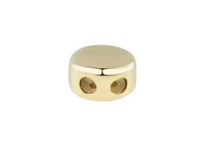 9ct Yellow Gold Silicone Stopper   Round 6mm 2 Hole Bead - Standard Image - 1