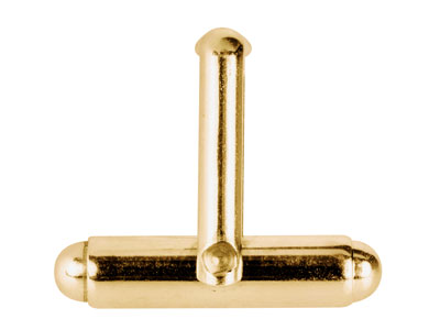 9ct Yellow Gold Assembled Cuff Link Fitting Round Bar With U Arm Plain - Standard Image - 3