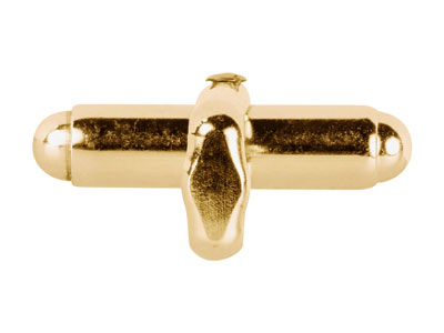 9ct Yellow Gold Assembled Cuff Link Fitting Round Bar With U Arm Plain - Standard Image - 4