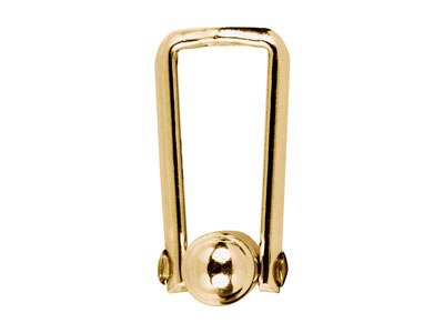 9ct Yellow Gold Assembled Cuff Link Fitting Round Bar With U Arm Plain - Standard Image - 5