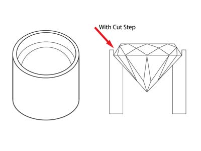 9ct Yellow Gold Tube Setting 4.6mm Semi Finished Cast Collet, 100%    Recycled Gold - Standard Image - 4