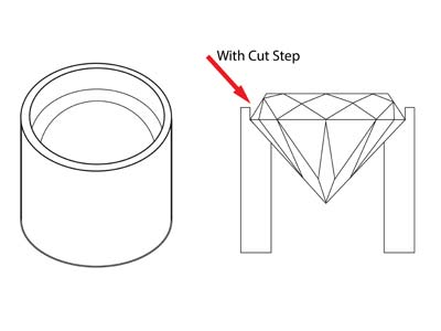 9ct Yellow Gold Tube Setting 6.8mm Semi Finished Cast Collet, 100%    Recycled Gold - Standard Image - 4