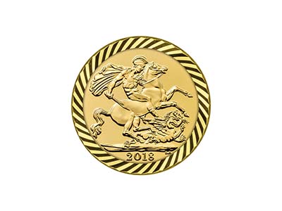 9ct Yellow Gold Half Sovereign 4   Claw Dia - Standard Image - 3