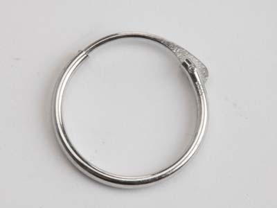 9ct White Gold Sleeper Hoop Earring 11mm, 100% Recycled Gold - Standard Image - 6