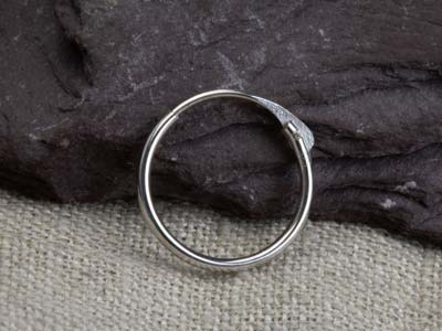 9ct White Gold Sleeper Hoop Earring 11mm, 100% Recycled Gold - Standard Image - 7