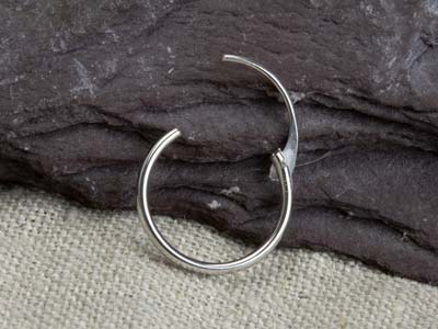 9ct White Gold Sleeper Hoop Earring 11mm, 100% Recycled Gold - Standard Image - 9