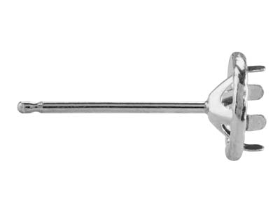9ct White Gold Halo Setting        Light Weight 6mm - Standard Image - 2