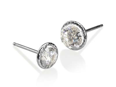9ct White Gold Halo Setting        Light Weight 6mm - Standard Image - 4