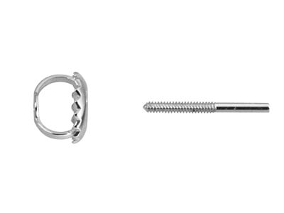 9ct White Gold Threaded Wire And    Scroll Medium Weight, 100% Recycled Gold - Standard Image - 6