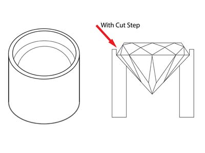 9ct White Gold Tube Setting 5.0mm  Semi Finished Cast Collet, 100%    Recycled Gold - Standard Image - 4
