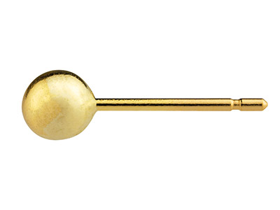 18ct Yellow Gold Ball Stud 4mm,    100% Recycled Gold - Standard Image - 1