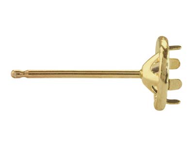 18ct Yellow Gold Halo Setting      Light Weight 6mm - Standard Image - 2