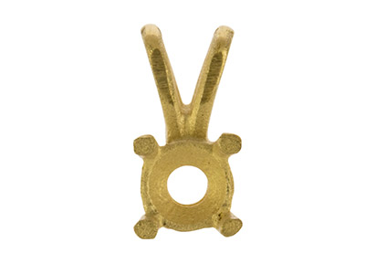 18ct Yellow Gold Round Double      Gallery 4 Claw Pendant 33pt - Standard Image - 4