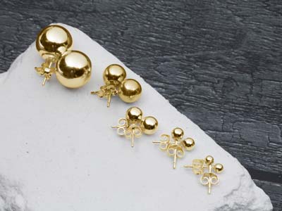 18ct Yellow Gold Light Weight 1    Hole Bead With Cup 3mm Pack of 5 - Standard Image - 4