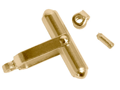 18ct Yellow Gold Round Swivel      Cufflink With Separate Joint And   Rivet Pin