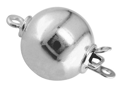 18ct White Gold Plain Ball Clasp   7mm - Standard Image - 1