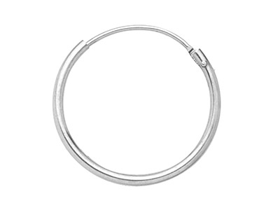 18ct White Gold Creole Hoop        Earring, 11mm, 100% Recycled Gold - Standard Image - 1