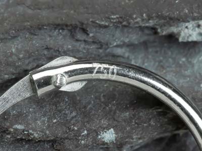 18ct White Gold 11mm Hinged Sleeper Hoop Earring, 100% Recycled Gold - Standard Image - 5