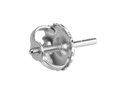 18ct White Gold Threaded French     Wire And Scroll Medium Weight, 100% Recycled Gold - Standard Image - 3