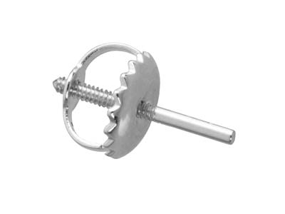 18ct White Gold Threaded French     Wire And Scroll Medium Weight, 100% Recycled Gold - Standard Image - 4