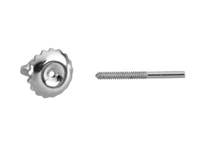 18ct White Gold Threaded French     Wire And Scroll Medium Weight, 100% Recycled Gold - Standard Image - 5