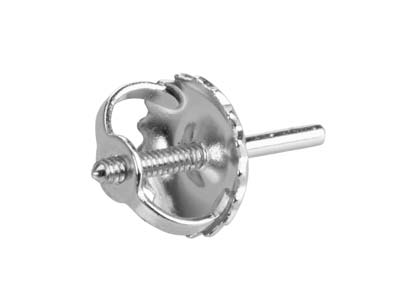 18ct White Gold Threaded French    Wire And Scroll Heavy Weight, 100% Recycled Gold - Standard Image - 3