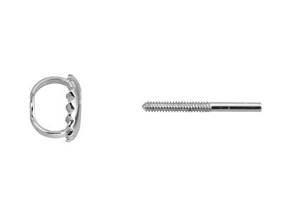 18ct White Gold Threaded French    Wire And Scroll Heavy Weight, 100% Recycled Gold - Standard Image - 6