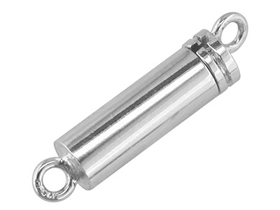18ct White Gold Plain Barrel Snap, 3.5x10mm, 100 Recycled Gold