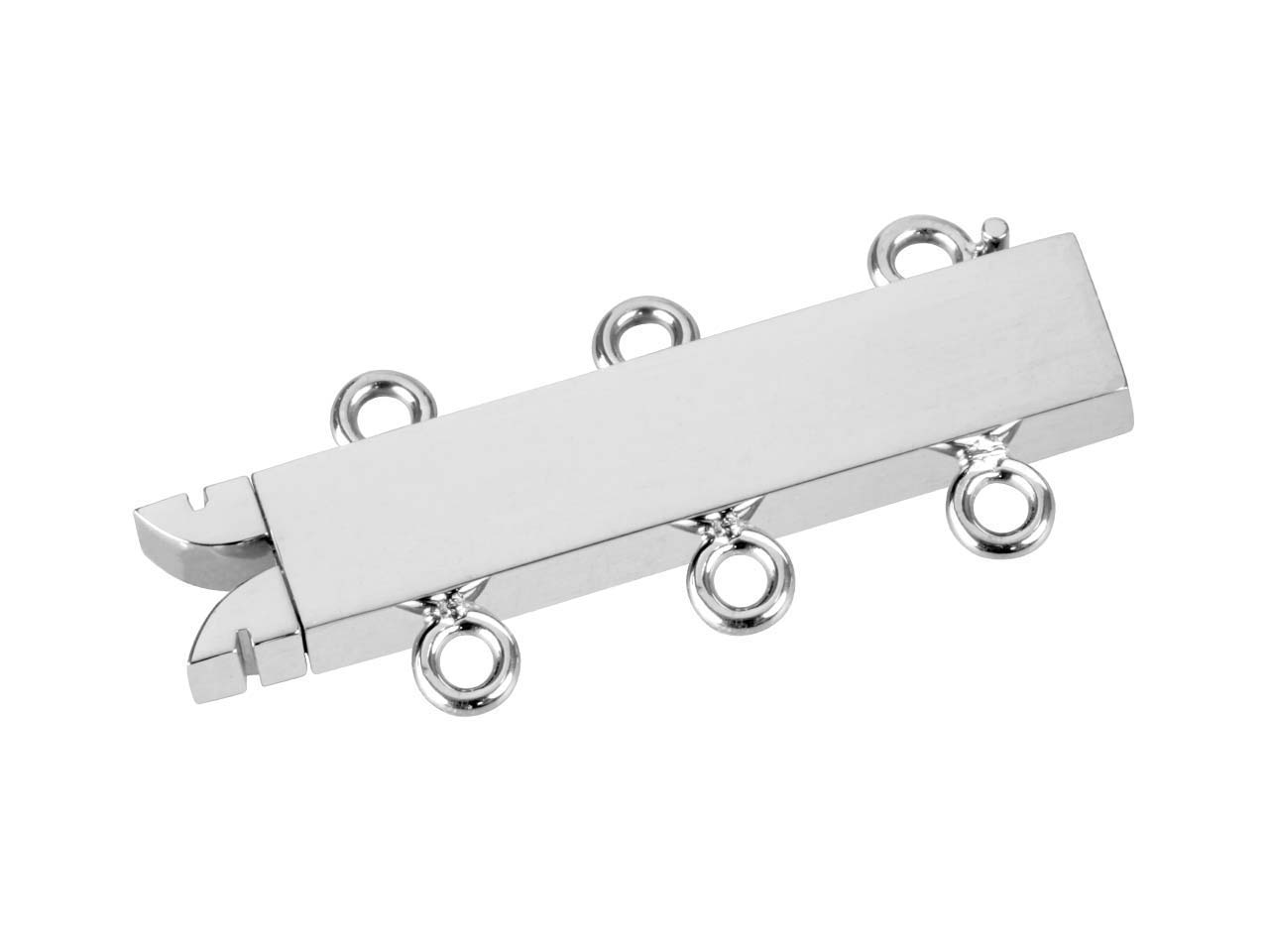18ct White Gold 3 Row Clasp Polished 18mm - cooksongold.com