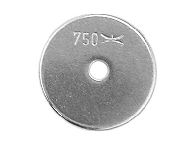 18ct White Gold Scroll On 6mm Domed Disc - Standard Image - 3