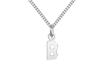 Sterling Silver Letter B Initial   Charm - Standard Image - 2