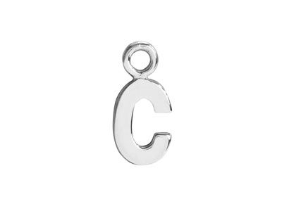 Sterling Silver Letter C Initial   Charm - Standard Image - 1