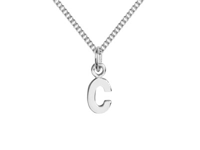 Sterling Silver Letter C Initial   Charm - Standard Image - 2