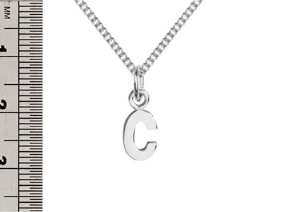 Sterling Silver Letter C Initial   Charm - Standard Image - 3