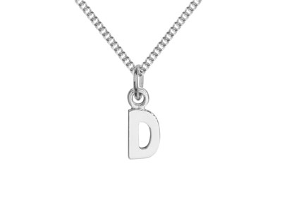 Sterling Silver Letter D Initial   Charm - Standard Image - 2