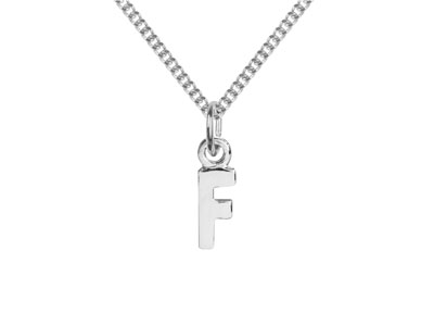 Sterling Silver Letter F Initial   Charm - Standard Image - 2