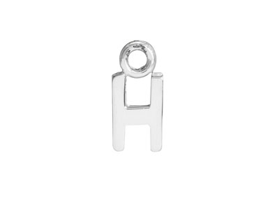 Sterling Silver Letter H Initial   Charm - Standard Image - 1
