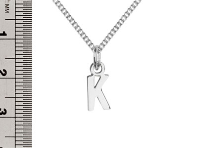 Sterling Silver Letter K Initial   Charm - Standard Image - 3