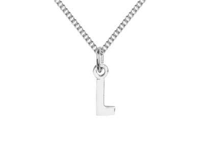 Sterling Silver Letter L Initial   Charm - Standard Image - 2