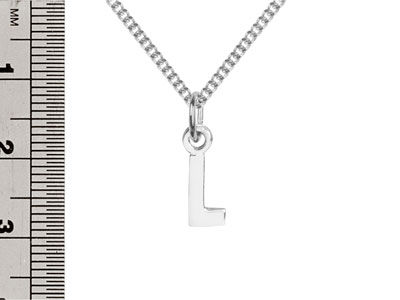 Sterling Silver Letter L Initial   Charm - Standard Image - 3