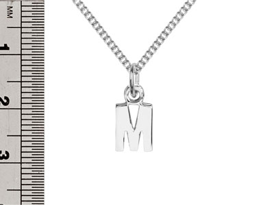 Sterling Silver Letter M Initial   Charm - Standard Image - 3
